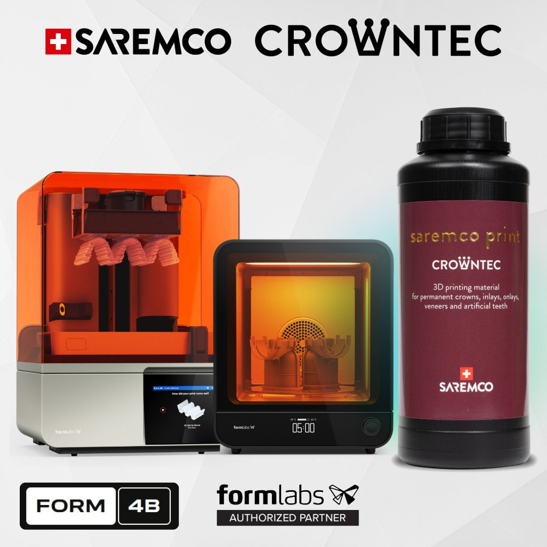 Validierung von saremco print CROWNTEC mit Formlabs Form 4B und Form Cure 2