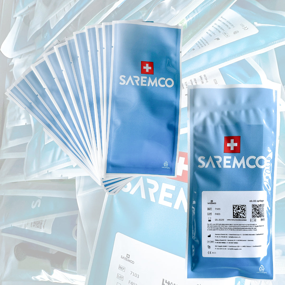 Neue Verpackung für Saremco Dental Produkte